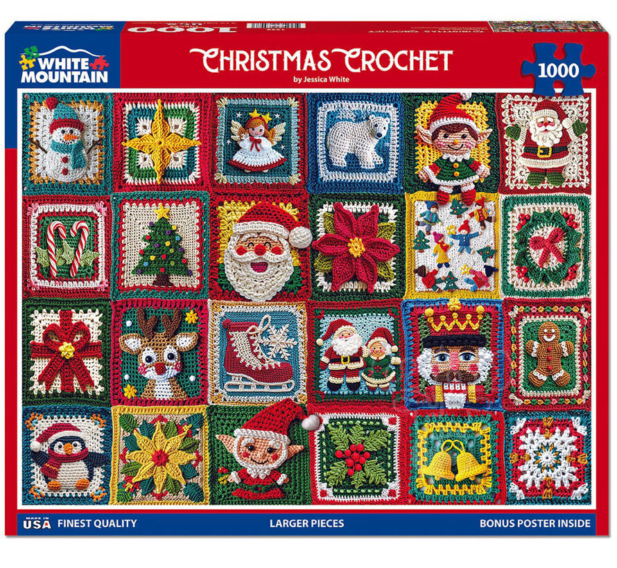 White Mountain Christmas Crochet Puzzle 1000pcs