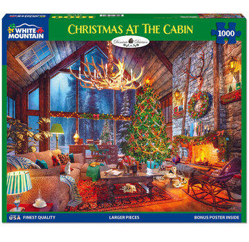 White Mountain White Mountain Christmas At The Cabin Puzzle 1000pcs