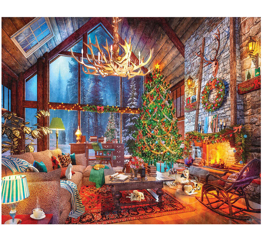 White Mountain Christmas At The Cabin Puzzle 1000pcs