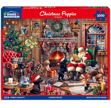 White Mountain White Mountain Christmas Puppies Puzzle 1000pcs