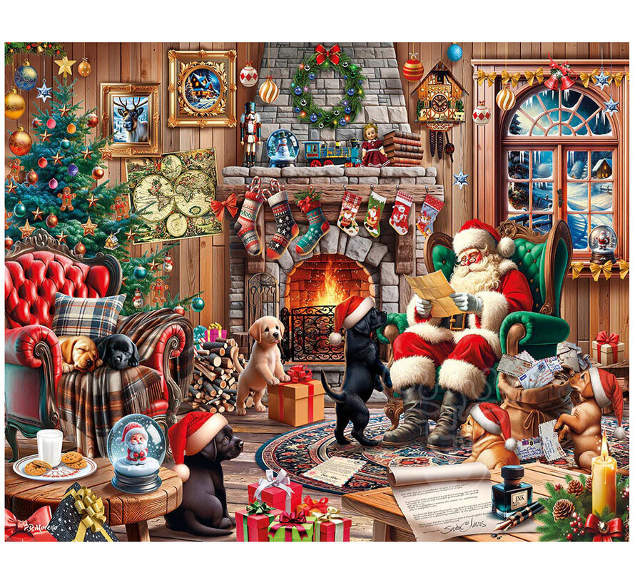 White Mountain Christmas Puppies Puzzle 1000pcs