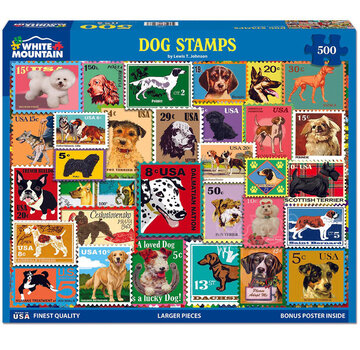 White Mountain White Mountain Dog Stamps Puzzle 500pcs