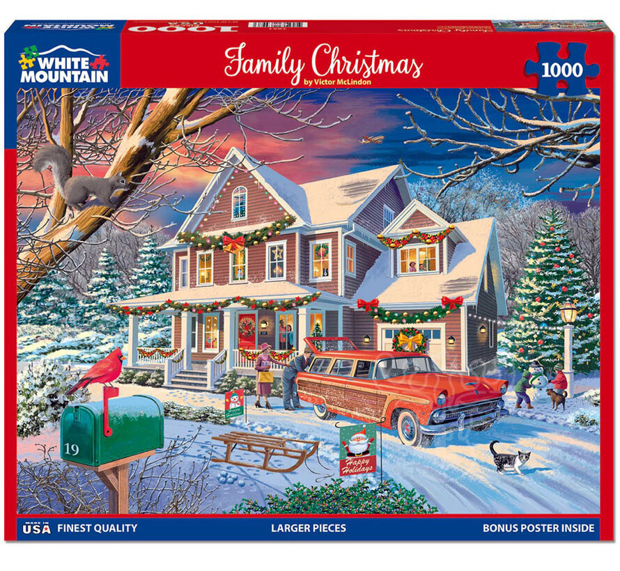 White Mountain Family Christmas Puzzle 1000pcs