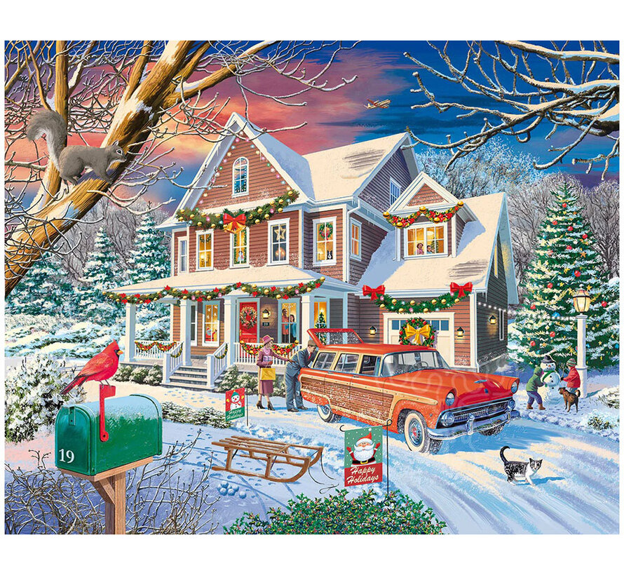 White Mountain Family Christmas Puzzle 1000pcs
