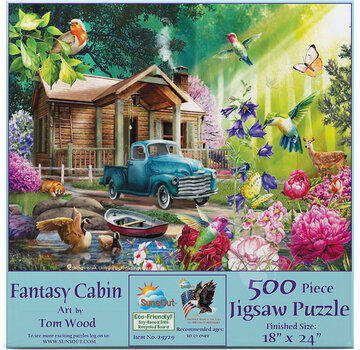 SunsOut FINAL SALE SunsOut Fantasy Cabin Puzzle 500pcs