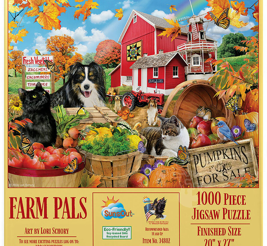 FINAL SALE SunsOut Farm Pals Puzzle 1000pcs