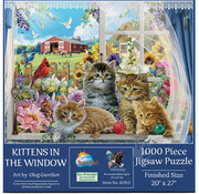 SunsOut FINAL SALE SunsOut Kittens in the Window Puzzle 1000pcs