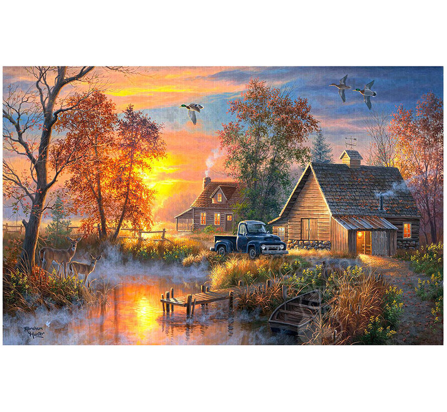 FINAL SALE SunsOut Misty Cabin Puzzle 1000pcs