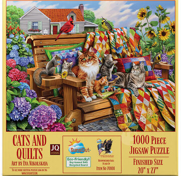 SunsOut SunsOut Cats and Quilts Puzzle 1000pcs
