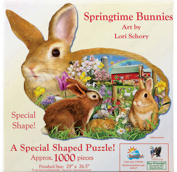 SunsOut SunsOut Springtime Bunnies Shaped Puzzle 1000pcs