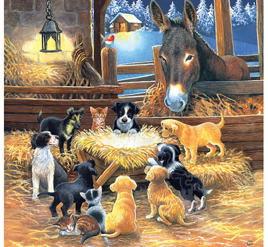 Sunsout Barnyard Nativity Puzzle 500pcs