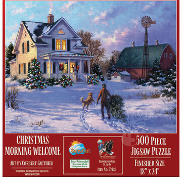 SunsOut FINAL SALE SunsOut Christmas Morning Welcome Puzzle 500pcs