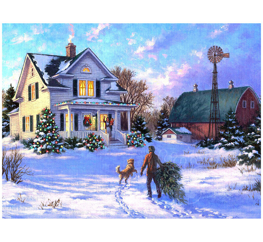 FINAL SALE SunsOut Christmas Morning Welcome Puzzle 500pcs