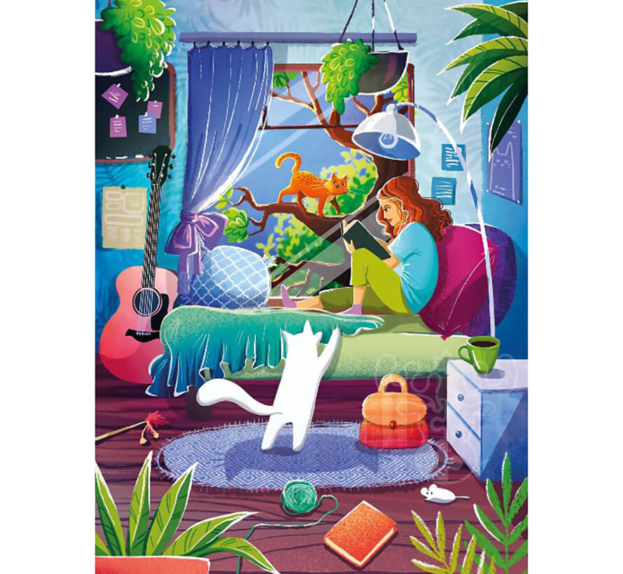 Magnolia Girl and Cats Puzzle 1000pcs