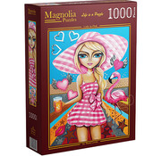 Magnolia Puzzles Magnolia Lady in Pink Puzzle 1000pcs