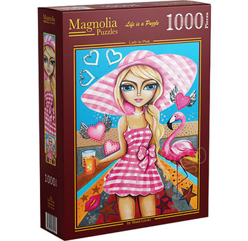 Magnolia Puzzles Magnolia Lady in Pink Puzzle 1000pcs