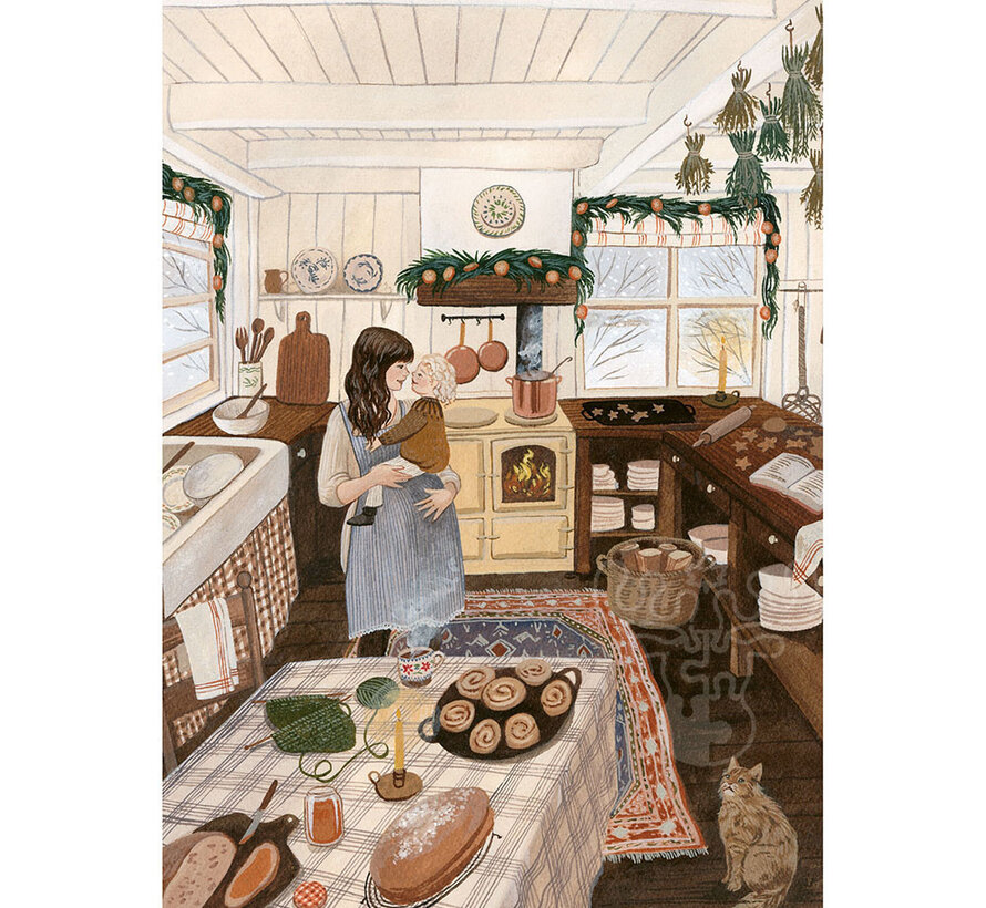 Michèle Wilson Blue Collection Pieterse: Winter Baking Wood Puzzle 300pcs