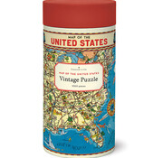 Cavallini Cavallini Vintage: Map of USA Puzzle 1000pcs