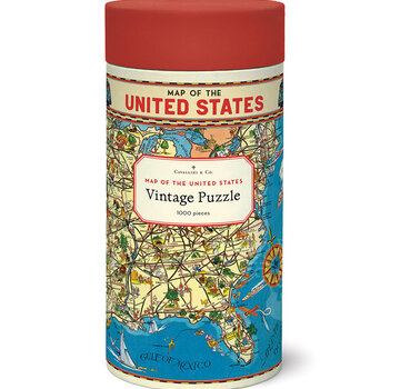 Cavallini Cavallini Vintage: Map of USA Puzzle 1000pcs