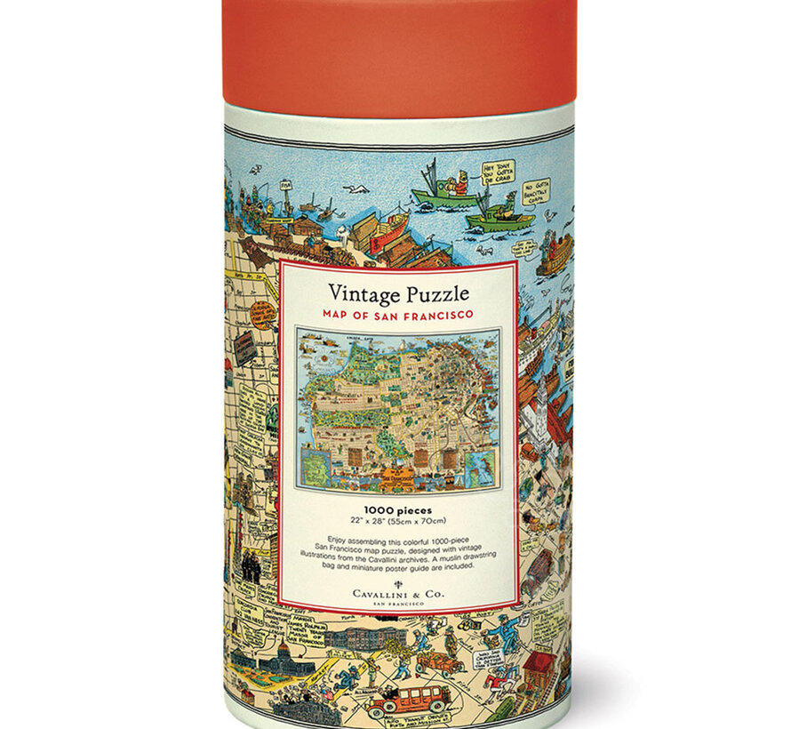 Cavallini Vintage: Map of San Francisco Puzzle 1000pcs