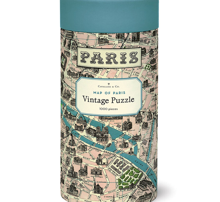 Cavallini Vintage: Map of Paris Puzzle 1000pcs