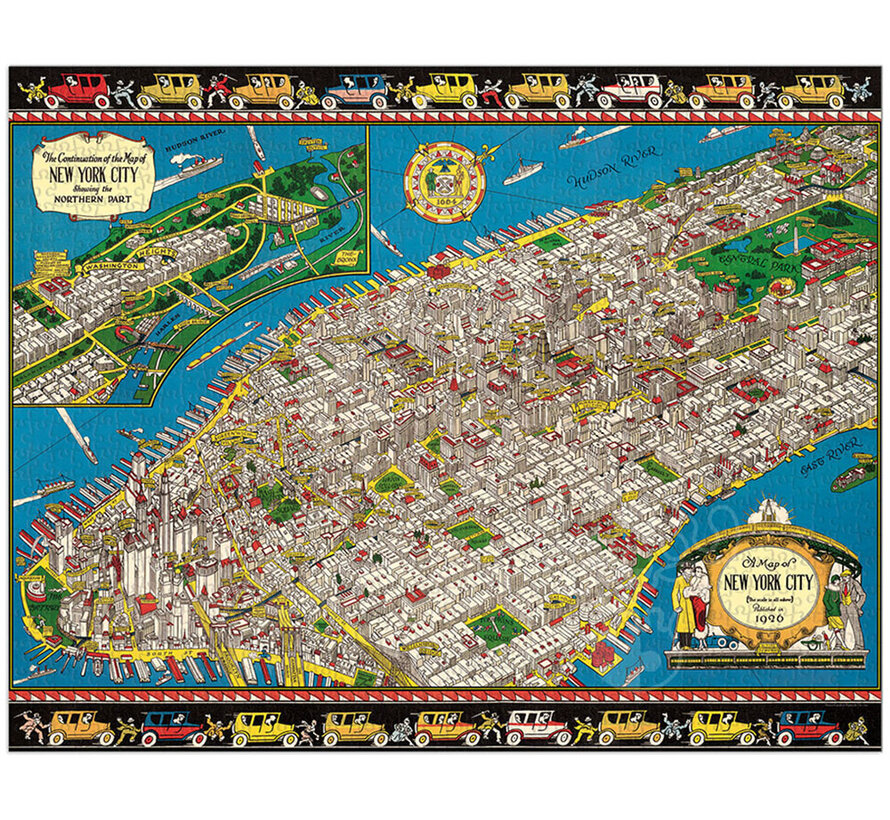 Cavallini Vintage: Map of New York Puzzle 1000pcs