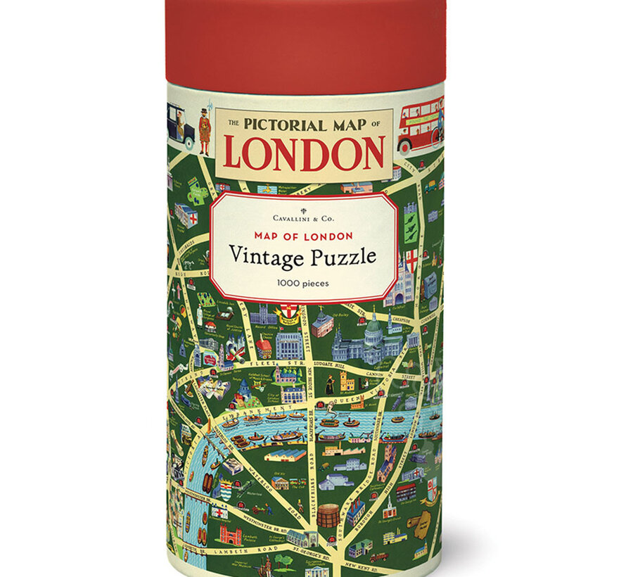 Cavallini Vintage: Map of London Puzzle 1000pcs