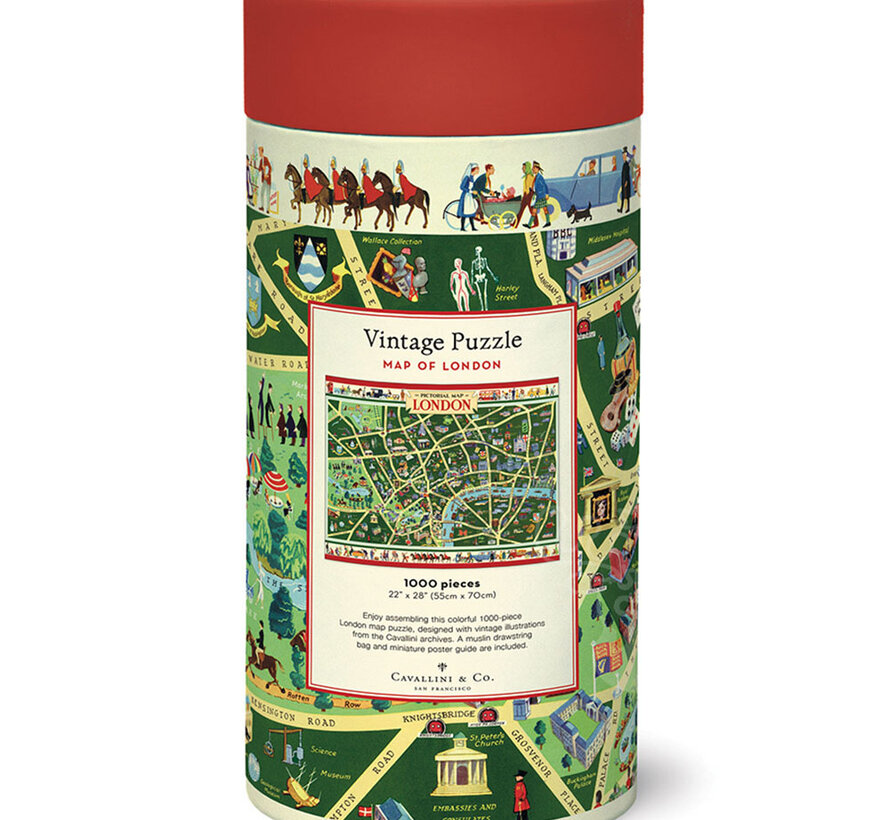 Cavallini Vintage: Map of London Puzzle 1000pcs