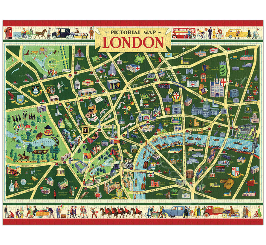 Cavallini Vintage: Map of London Puzzle 1000pcs