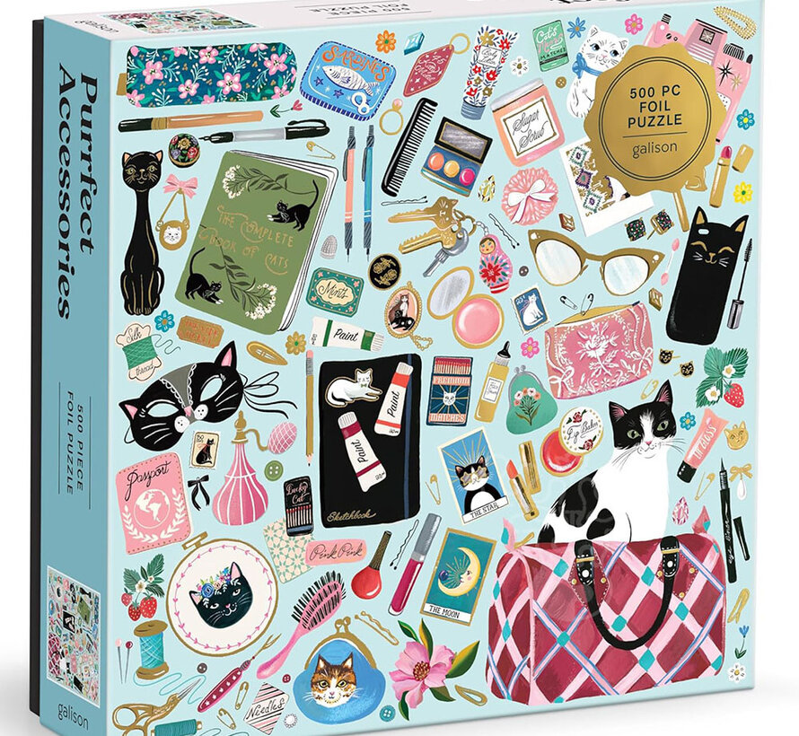 Galison Purrfect Accessories Foil Puzzle 500pcs
