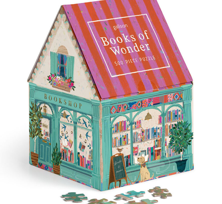 Galison Books of Wonder Puzzle 500pcs in a House Shaped Box