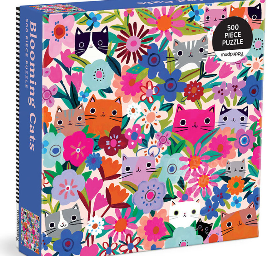 Mudpuppy Blooming Cats Puzzle 500pcs