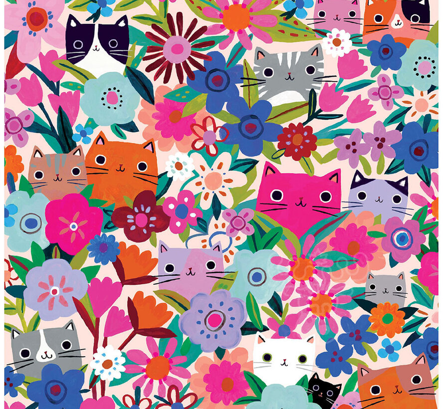Mudpuppy Blooming Cats Puzzle 500pcs