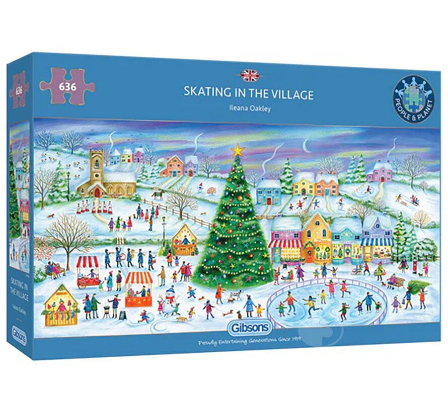 Gibsons Skating in the Village Puzzle 636pcs