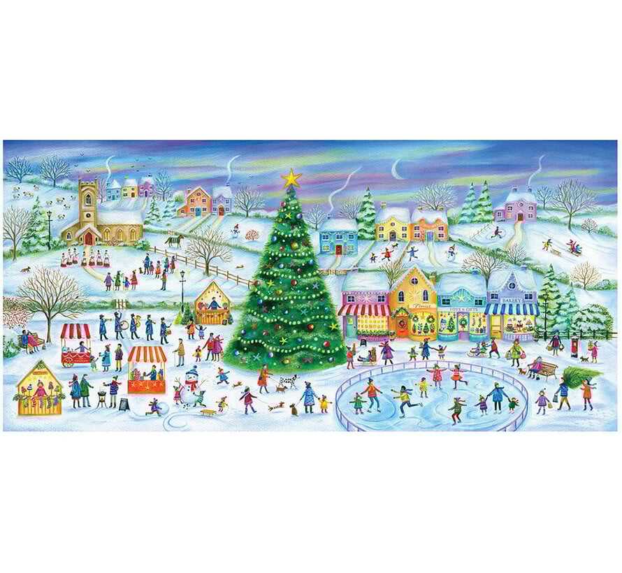 Gibsons Skating in the Village Puzzle 636pcs