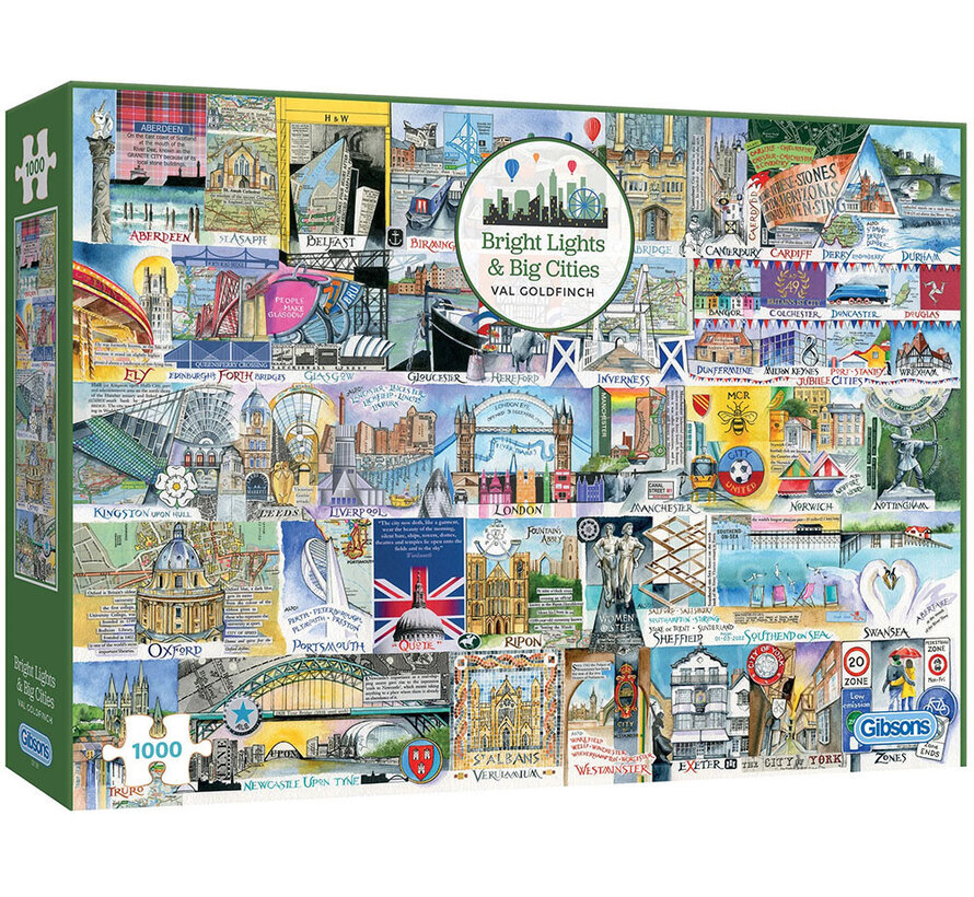 Gibsons Bright Lights & Big Cities Puzzle 1000pcs