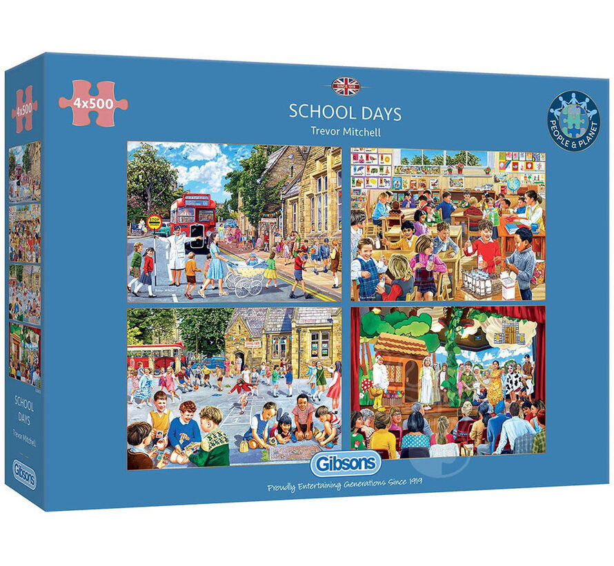 Gibsons School Days Puzzle 4 x 500pcs