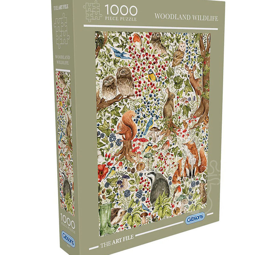 Gibsons The Art File: Woodland Wildlife Puzzle 1000pcs