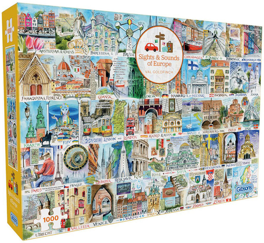 Gibsons Sights & Sounds of Europe Puzzle 1000pcs
