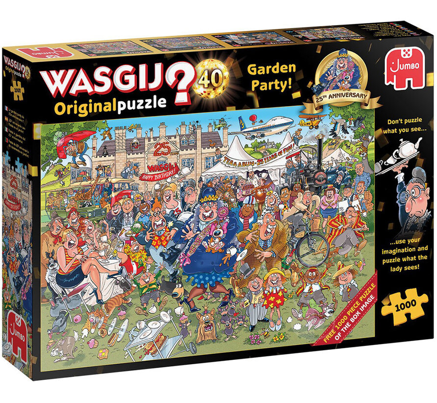 Jumbo Wasgij Original 40 25th Anniversary Garden Party! Puzzle 2 x 1000pcs - ORIGINAL BOX SIZE