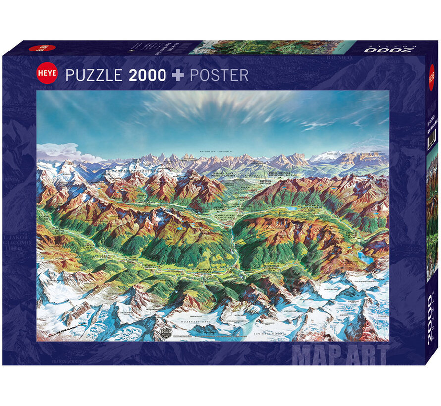 Heye Map Art Alpine Mountain World Puzzle 2000pcs