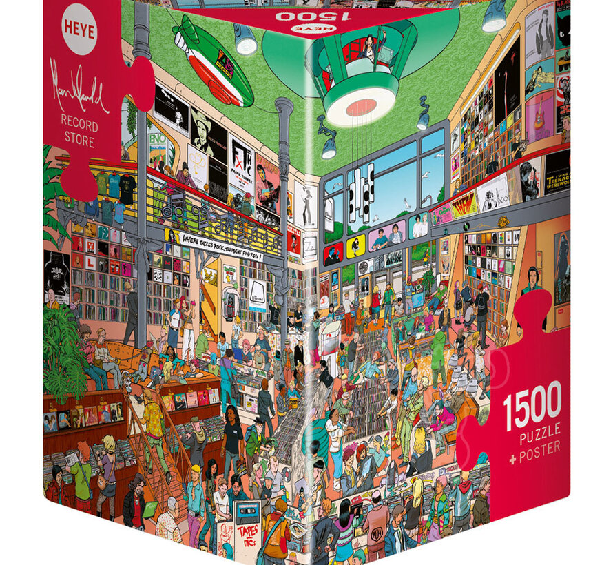 Heye Record Store Puzzle 1500pcs Triangle Box