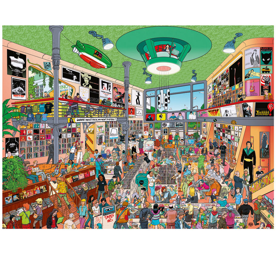 Heye Record Store Puzzle 1500pcs Triangle Box