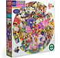 eeBoo Autumn Bouquet Round Puzzle 500pcs