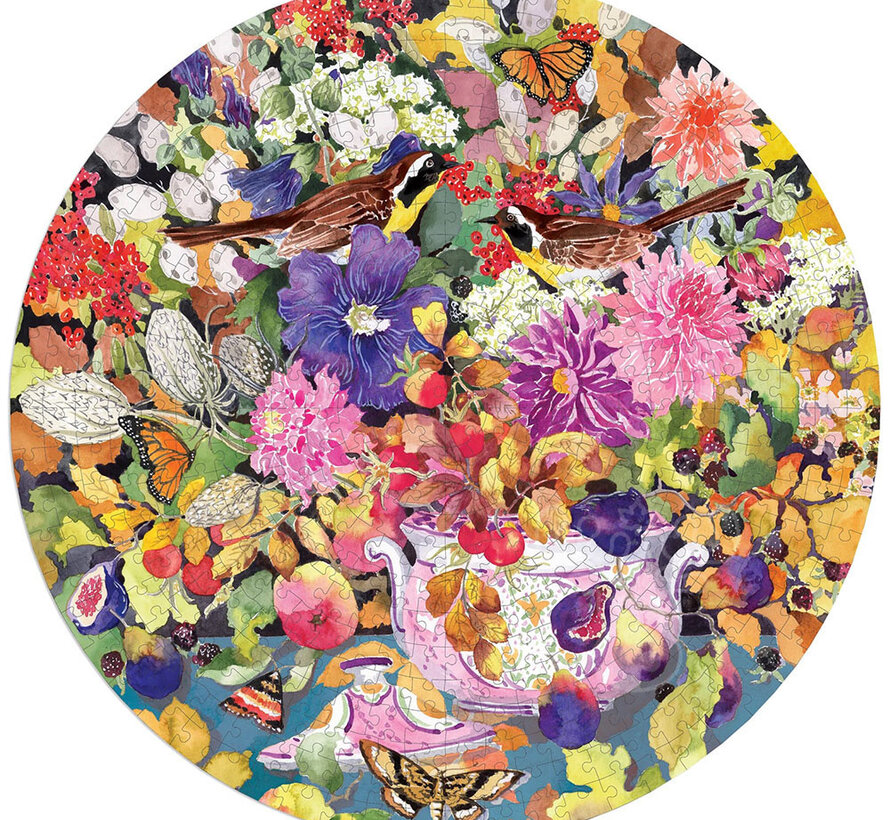 eeBoo Autumn Bouquet Round Puzzle 500pcs
