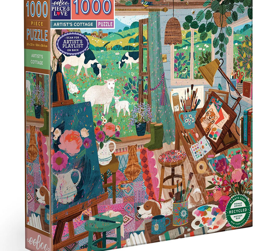 eeBoo Artist's Cottage Puzzle 1000pcs