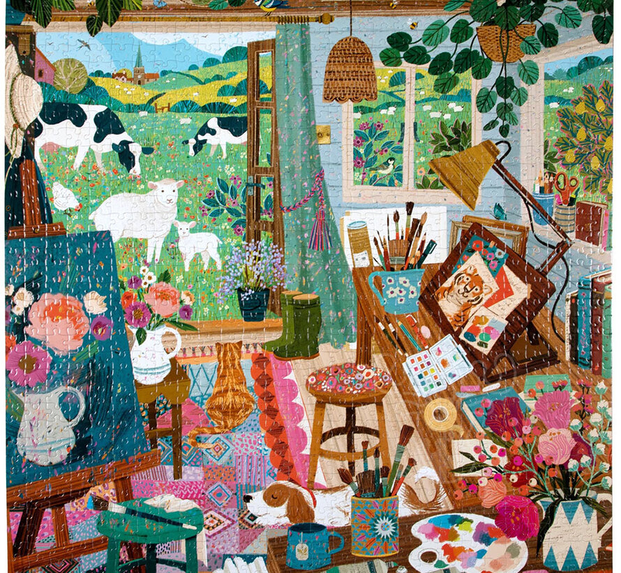 eeBoo Artist's Cottage Puzzle 1000pcs