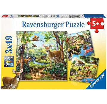 Ravensburger Ravensburger Forest/Zoo/Domestic Animals Puzzle 3 x 49pcs