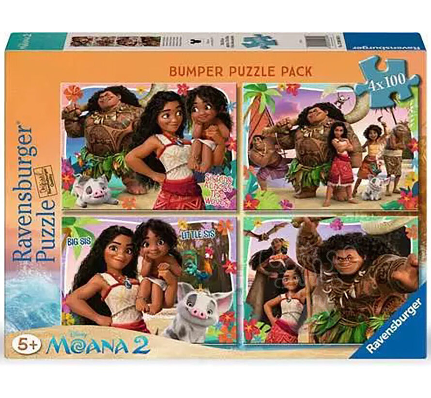 Ravensburger Disney Moana 2 Puzzle 4 x 100pcs XXL Bumper Pack