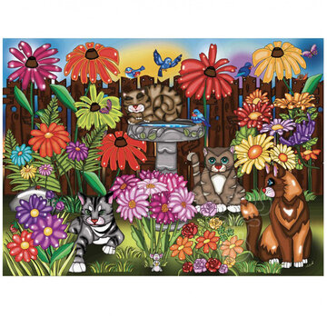JaCaRou Puzzles FINAL SALE JaCaRou Garden Cats / Chats de Jardin Puzzle 1000pcs